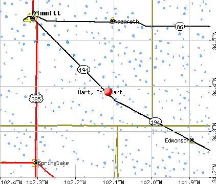 Hart, TX map