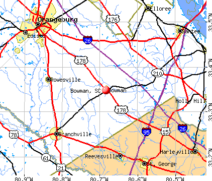 Bowman, SC map