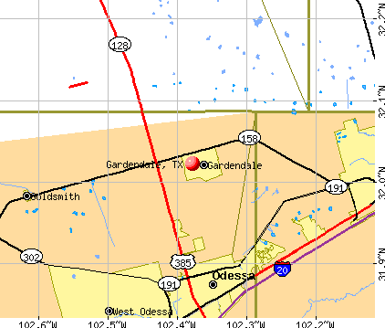 Gardendale, TX map