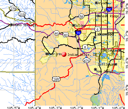 Indian Hills, CO map