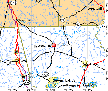 Robbins, NC map