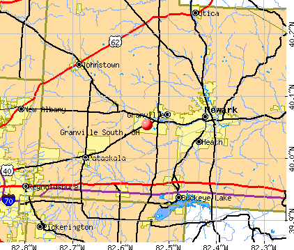 Granville South, OH map