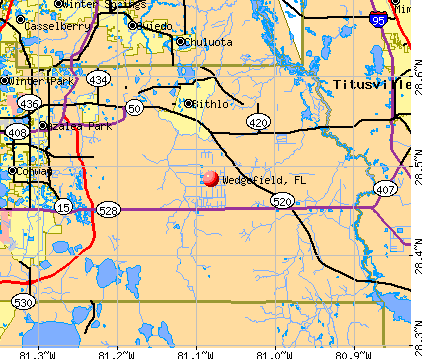 Wedgefield, FL map