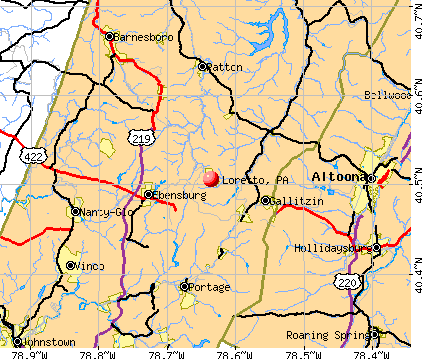 Loretto, PA map