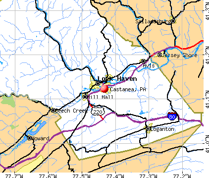 Castanea, PA map