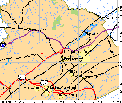 Milesburg, PA map