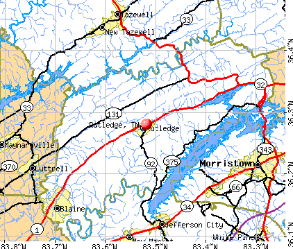 Rutledge, TN map