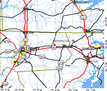 Pittsville, MD map