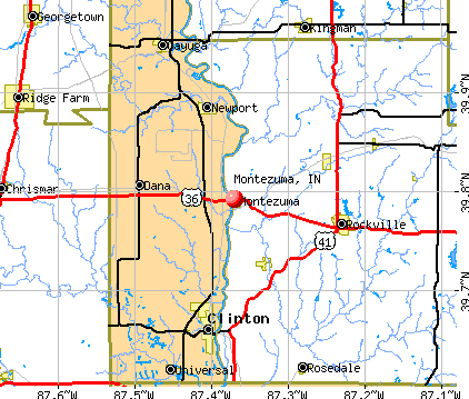 Montezuma, IN map