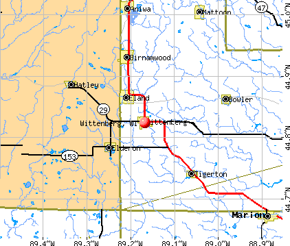 Wittenberg, WI map