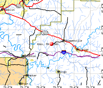 Knox, PA map