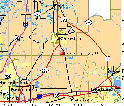 Crystal Springs, FL map