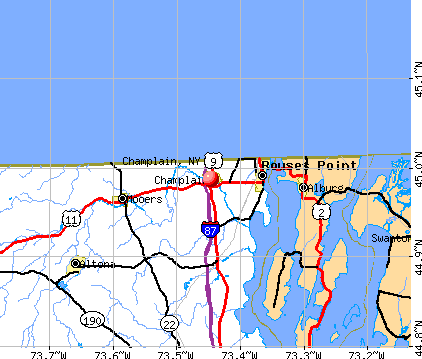 Champlain, NY map