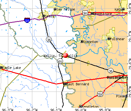 Wallis, TX map