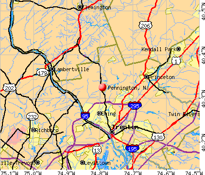 Pennington, NJ map