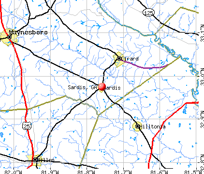 Sardis, GA map
