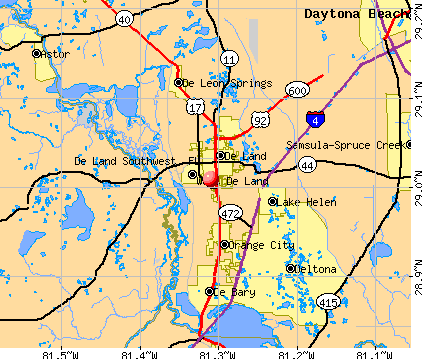 De Land Southwest, FL map