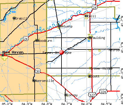 Payne, OH map