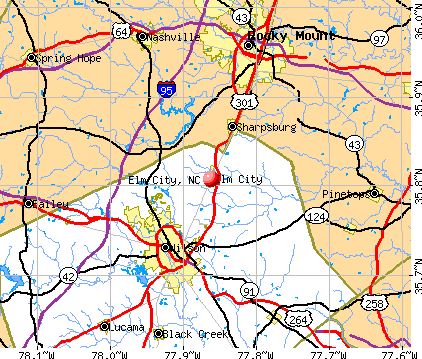 Elm City, NC map