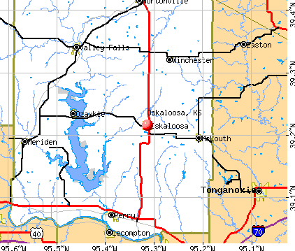 Oskaloosa, KS map