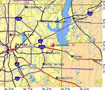 Sunnyvale, TX map