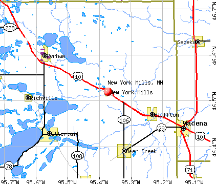 New York Mills, Minnesota (MN 56567) profile: population, maps, real