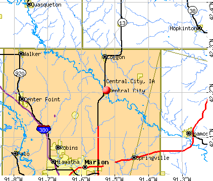 Central City, IA map