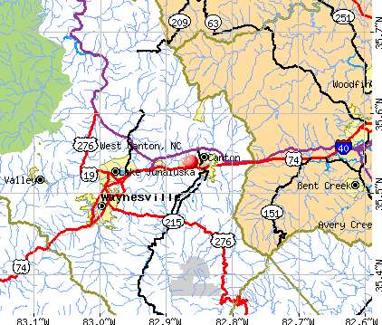 West Canton, NC map