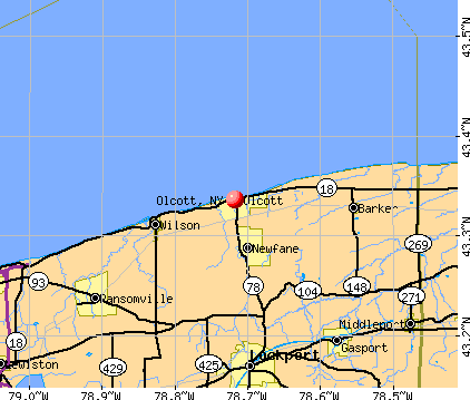 Olcott, NY map