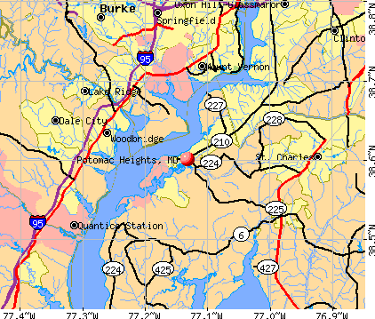Potomac Heights, MD map