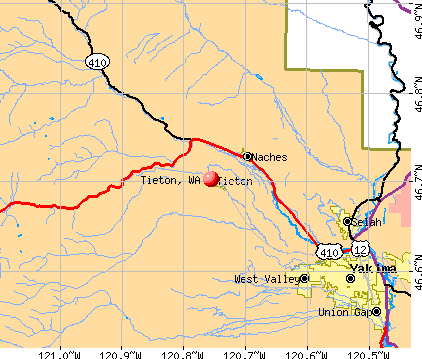 Tieton, WA map