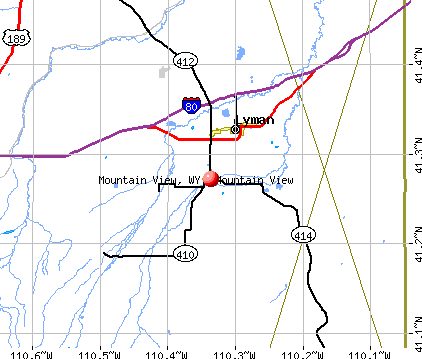 Mountain View, WY map