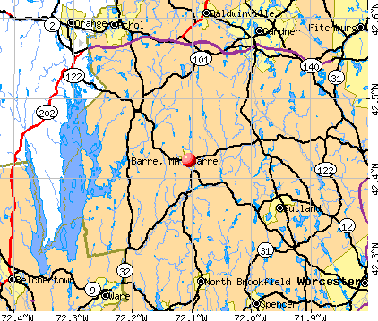 Barre, MA map
