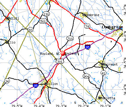 Rowland, NC map