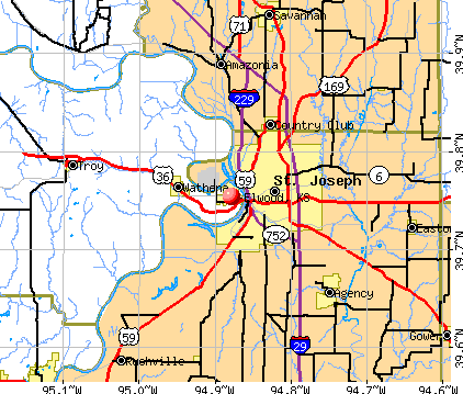 Elwood, KS map