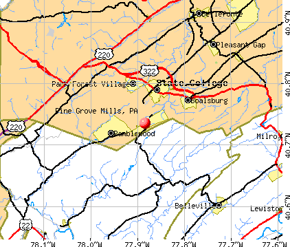 Pine Grove Mills, PA map