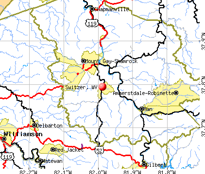 Switzer, WV map