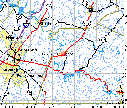 Benton, TN map