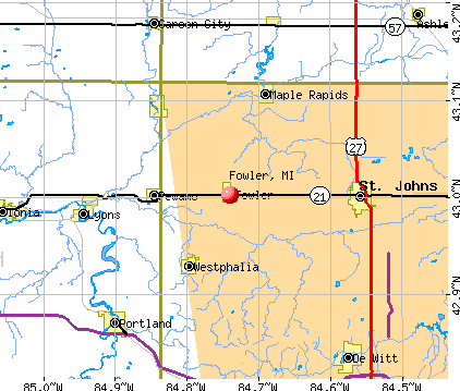 Fowler, MI map