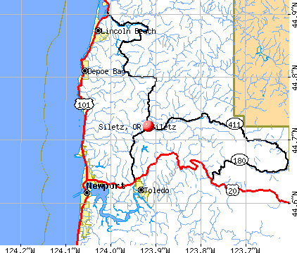 Siletz, OR map