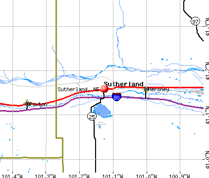 Sutherland, NE map