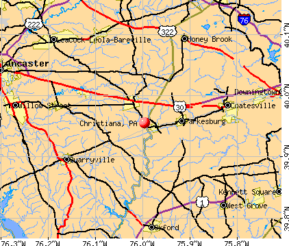Christiana, PA map