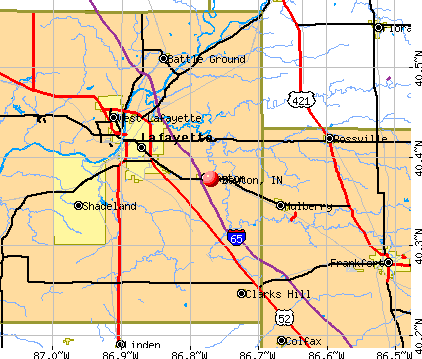 Dayton, IN map