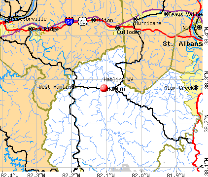 Hamlin, WV map