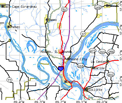 Mounds, IL map