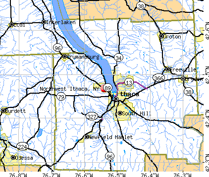 Northwest Ithaca, NY map