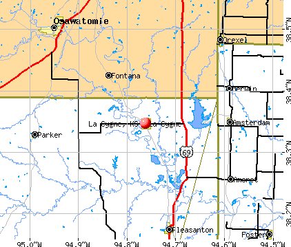 La Cygne, KS map