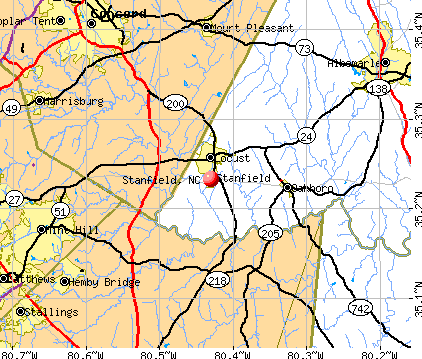 Stanfield, NC map