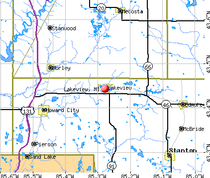 Lakeview, MI map