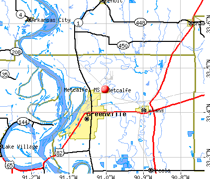Metcalfe, MS map